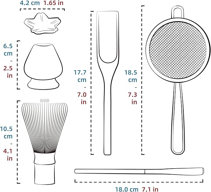 TEANAGOO Matcha Whisk Set,6-PCS Traditional Starter Set,100 Prongs Whisk with Purple Cherry Blossom Holder,Scoop(Chashaku),Bamboo Chasen,Tea Spoon,Ceremony Accessory